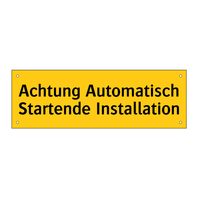 Achtung Automatisch Startende Installation