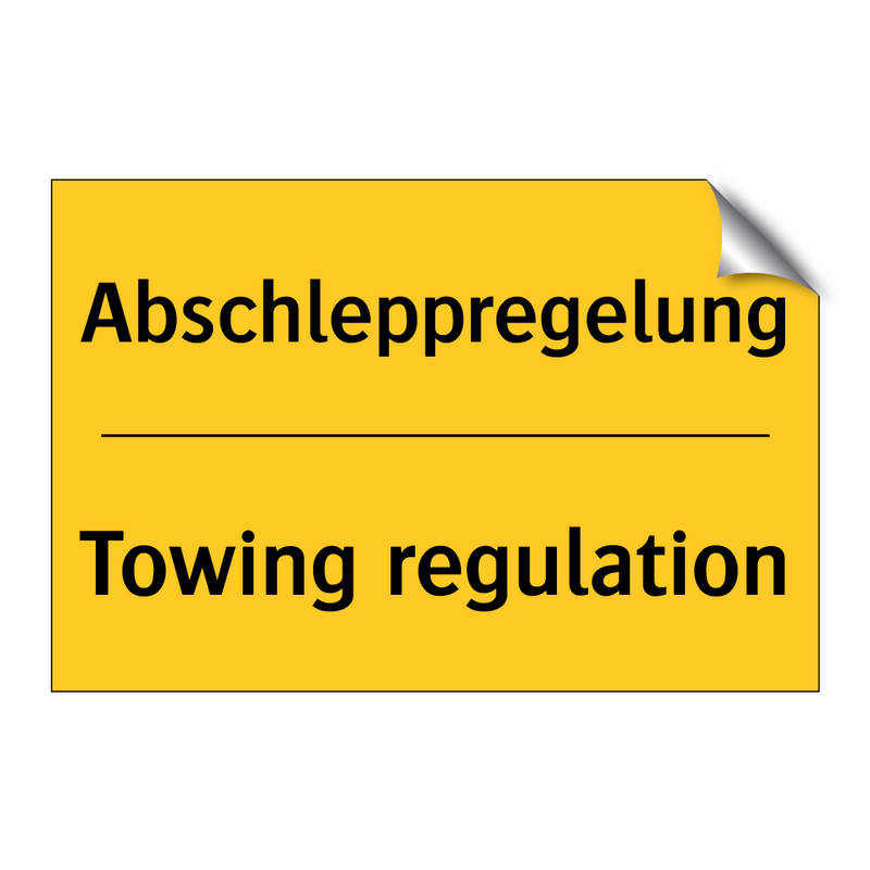 Abschleppregelung - Towing regulation