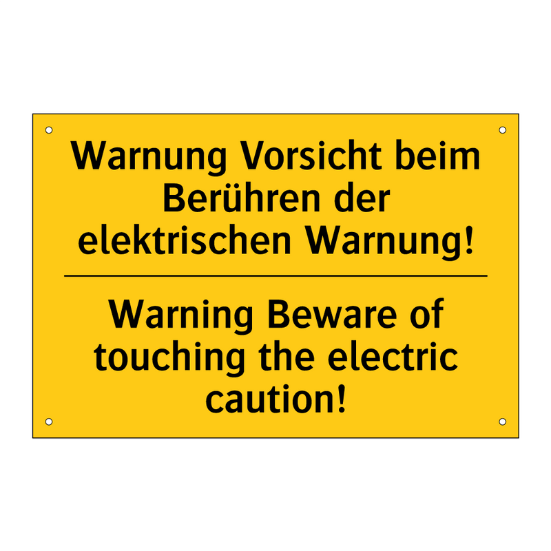 Warnung Vorsicht beim Berühren /.../ - Warning Beware of touching the /.../