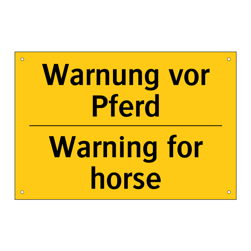 Warnung vor Pferd - Warning for horse