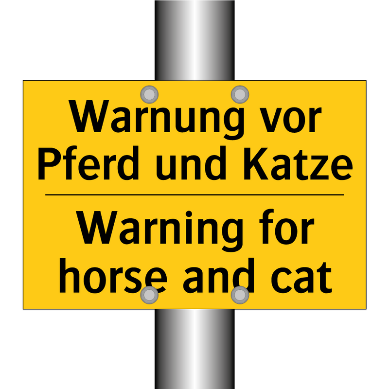 Warnung vor Pferd und Katze - Warning for horse and cat