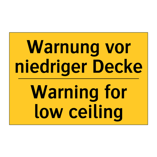 Warnung vor niedriger Decke - Warning for low ceiling