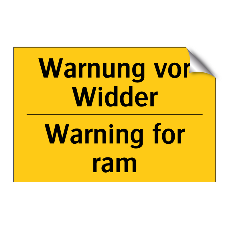 Warnung vor Widder - Warning for ram