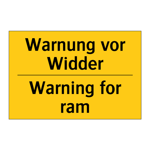 Warnung vor Widder - Warning for ram