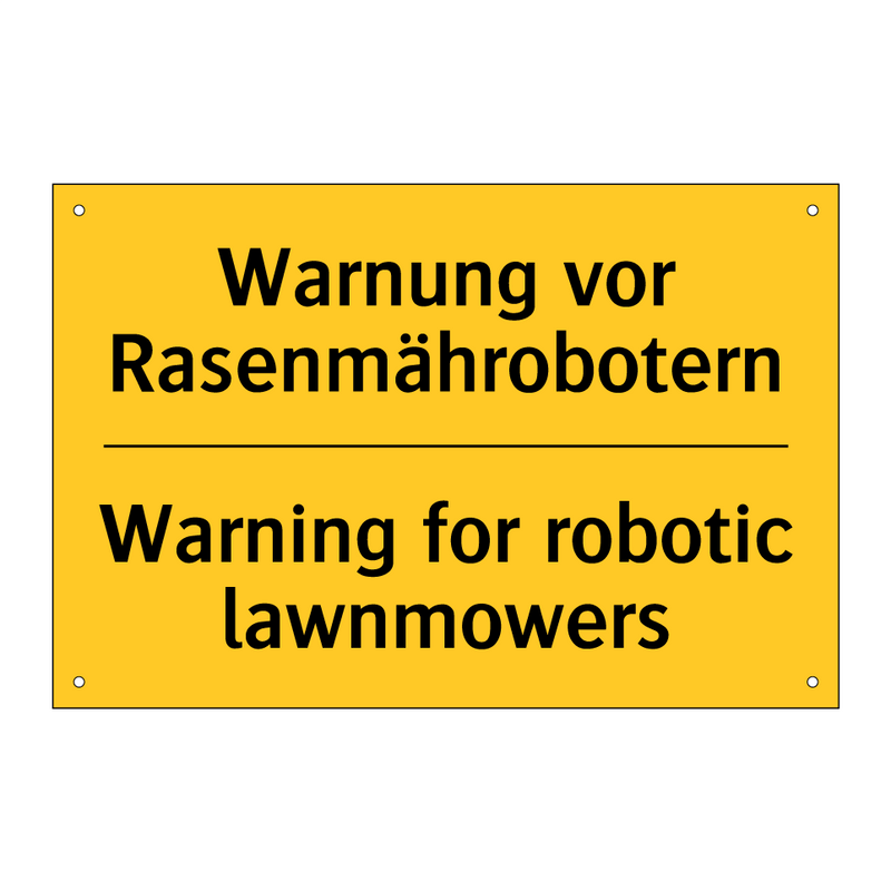 Warnung vor Rasenmährobotern - Warning for robotic lawnmowers