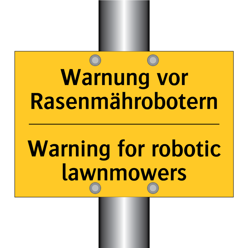 Warnung vor Rasenmährobotern - Warning for robotic lawnmowers