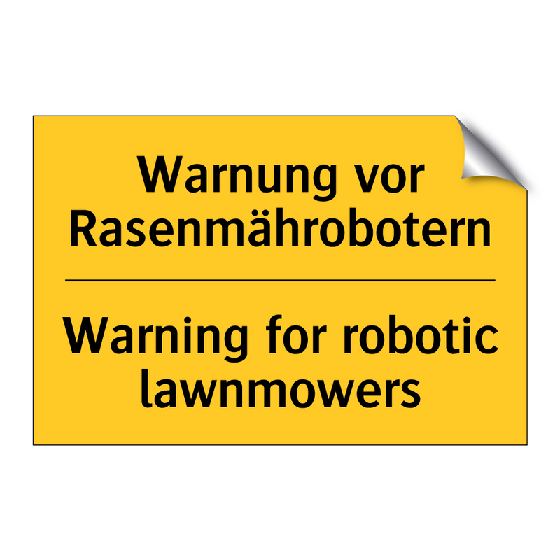 Warnung vor Rasenmährobotern - Warning for robotic lawnmowers