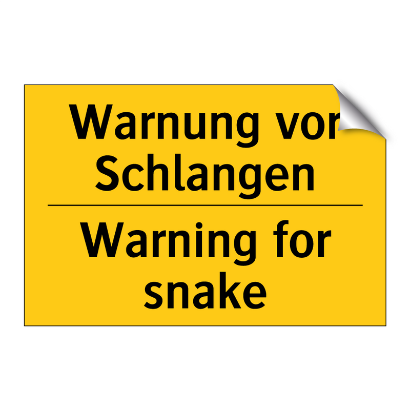 Warnung vor Schlangen - Warning for snake