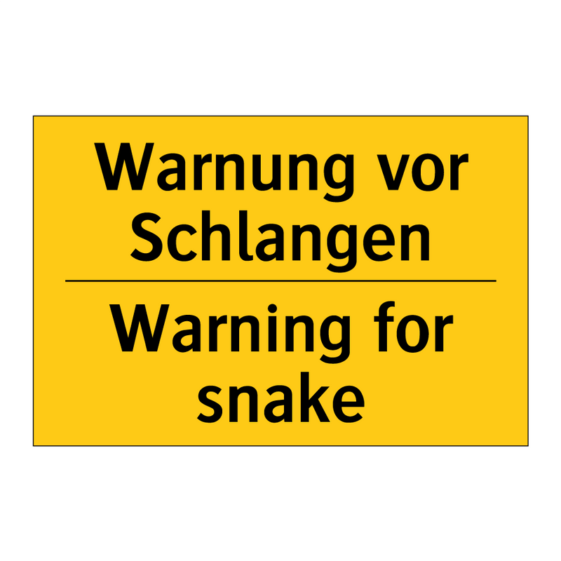 Warnung vor Schlangen - Warning for snake