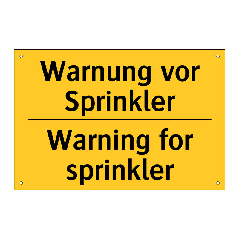 Warnung vor Sprinkler - Warning for sprinkler