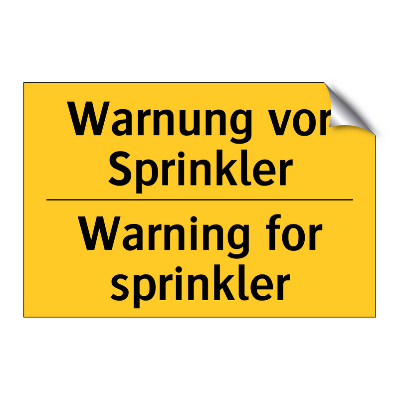 Warnung vor Sprinkler - Warning for sprinkler