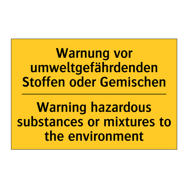 Warnung vor umweltgefährdenden /.../ - Warning hazardous substances or /.../