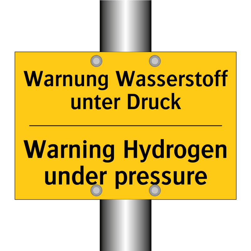 Warnung Wasserstoff unter Druck/.../ - Warning Hydrogen under pressure/.../