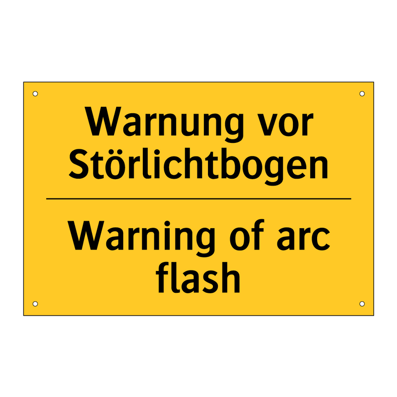 Warnung vor Störlichtbogen - Warning of arc flash