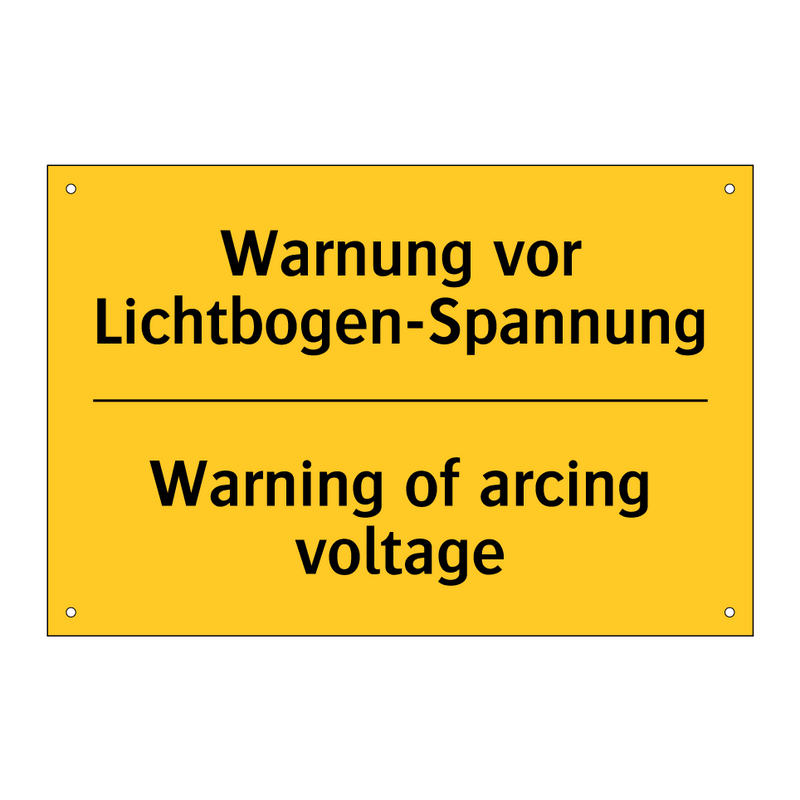 Warnung vor Lichtbogen-Spannung/.../ - Warning of arcing voltage