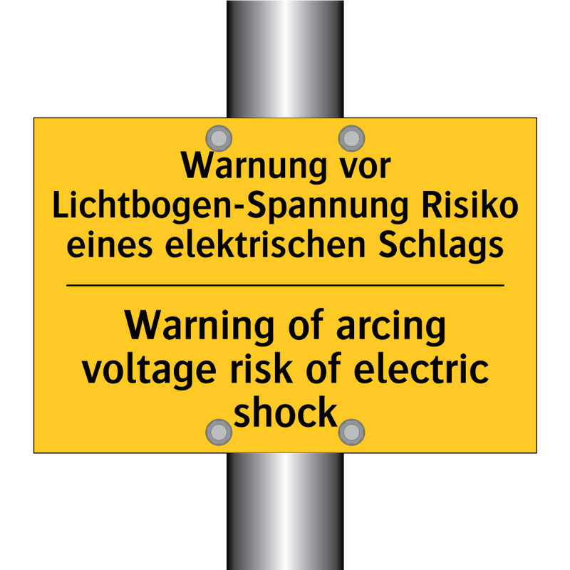 Warnung vor Lichtbogen-Spannung /.../ - Warning of arcing voltage risk /.../