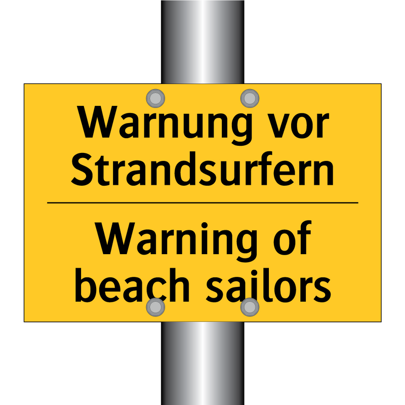 Warnung vor Strandsurfern - Warning of beach sailors