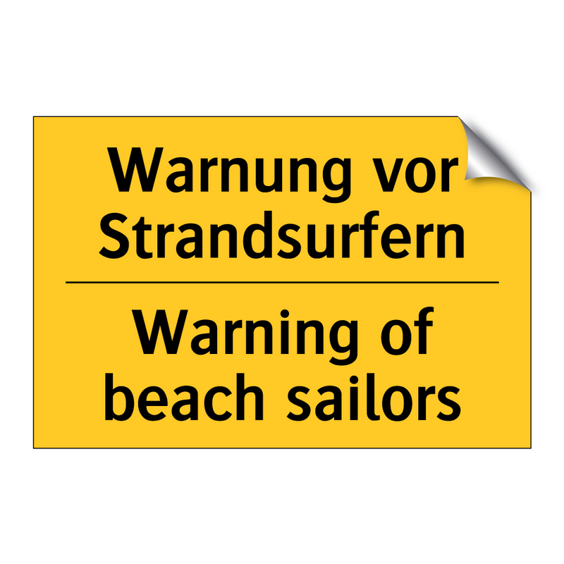 Warnung vor Strandsurfern - Warning of beach sailors