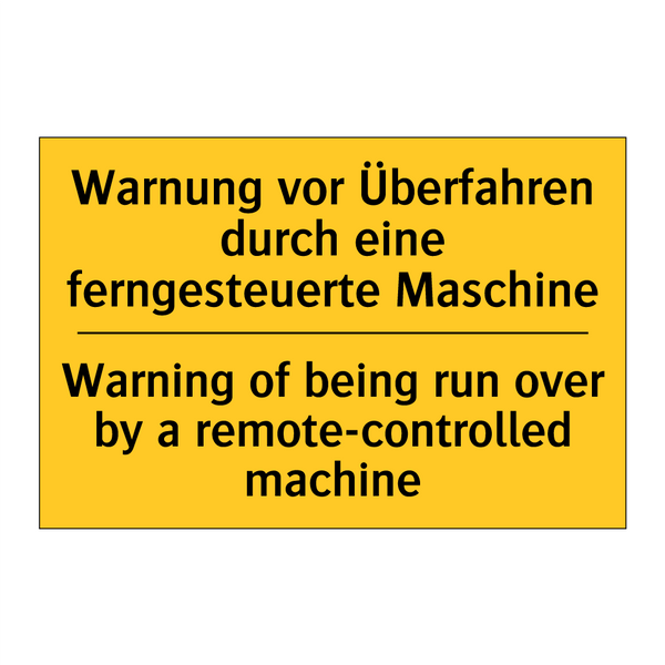 Warnung vor Überfahren durch eine /.../ - Warning of being run over by a /.../