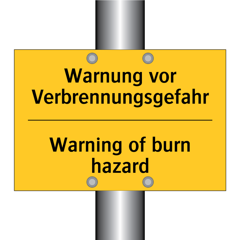 Warnung vor Verbrennungsgefahr - Warning of burn hazard