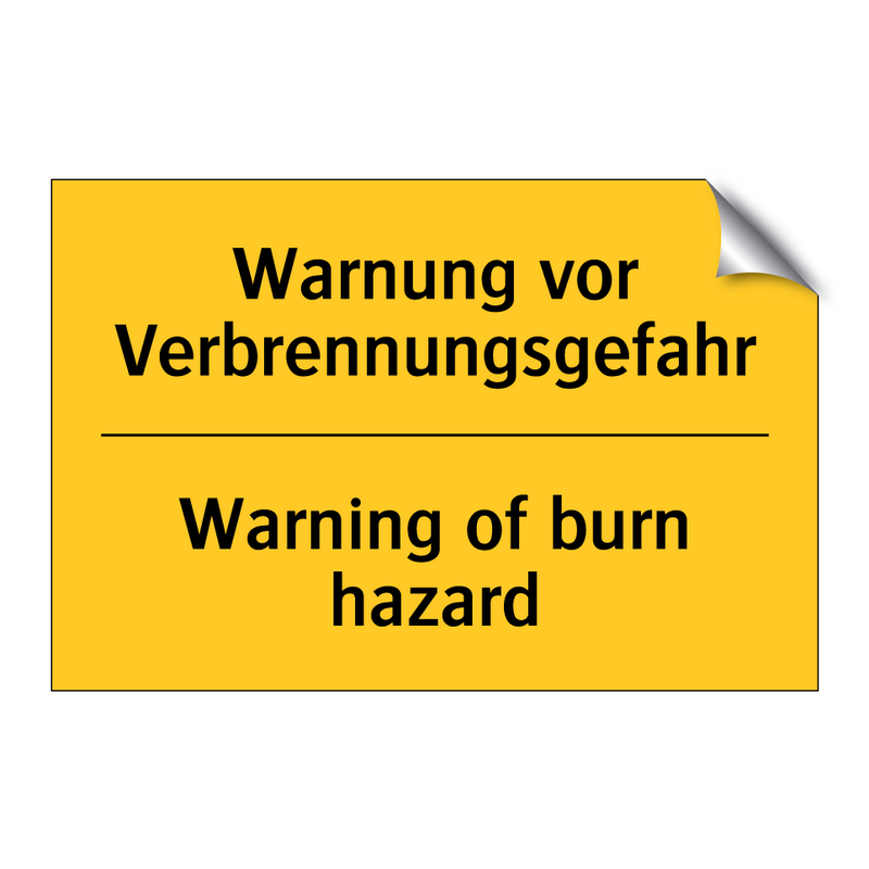 Warnung vor Verbrennungsgefahr - Warning of burn hazard