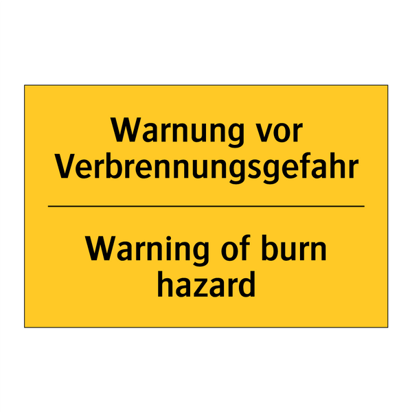 Warnung vor Verbrennungsgefahr - Warning of burn hazard