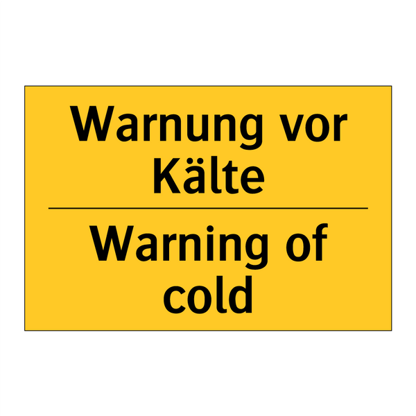 Warnung vor Kälte - Warning of cold