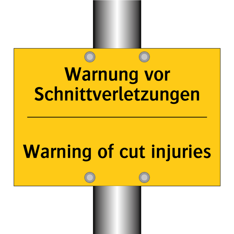 Warnung vor Schnittverletzungen/.../ - Warning of cut injuries