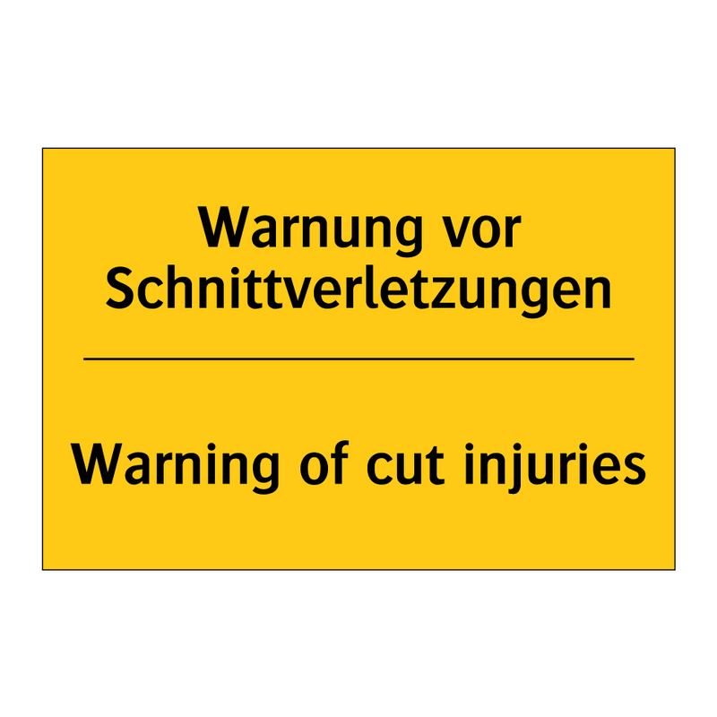 Warnung vor Schnittverletzungen/.../ - Warning of cut injuries