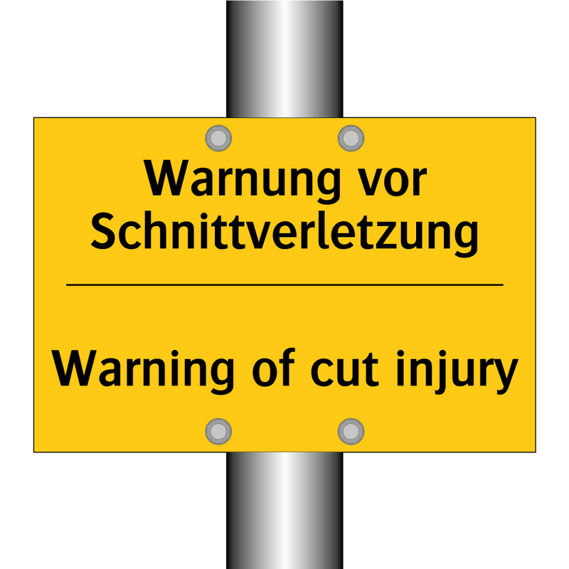 Warnung vor Schnittverletzung - Warning of cut injury