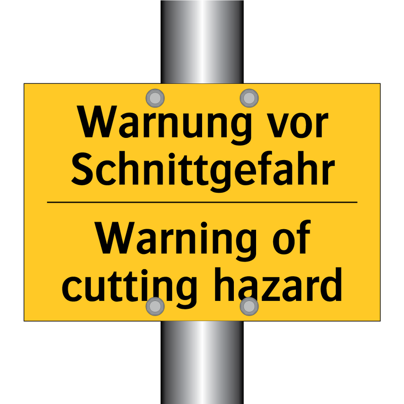 Warnung vor Schnittgefahr - Warning of cutting hazard