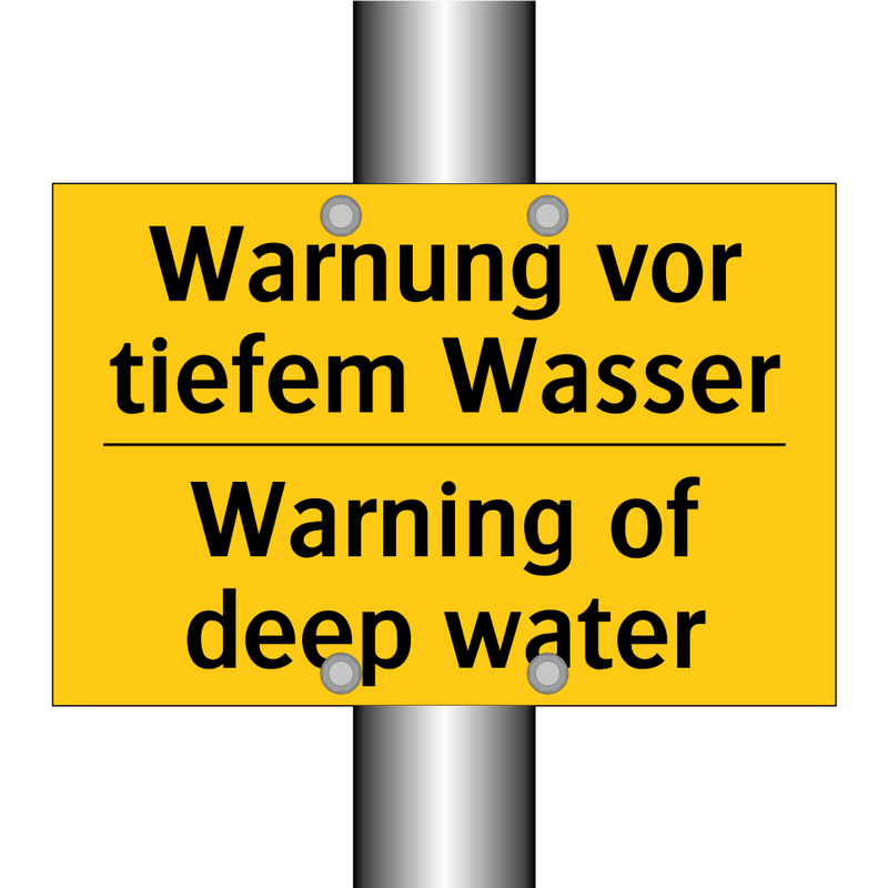 Warnung vor tiefem Wasser - Warning of deep water