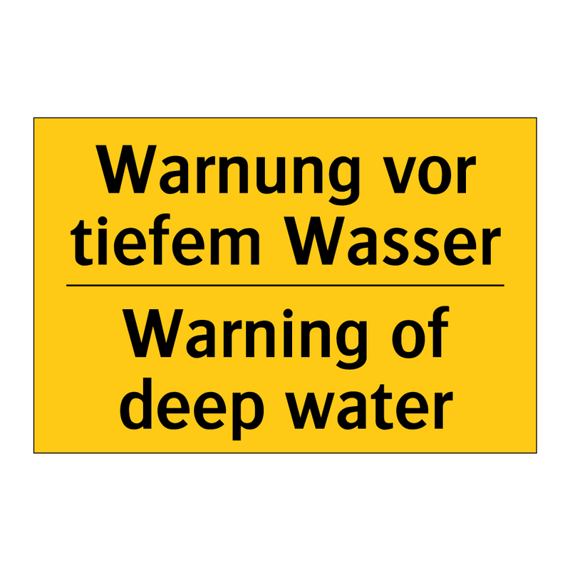 Warnung vor tiefem Wasser - Warning of deep water