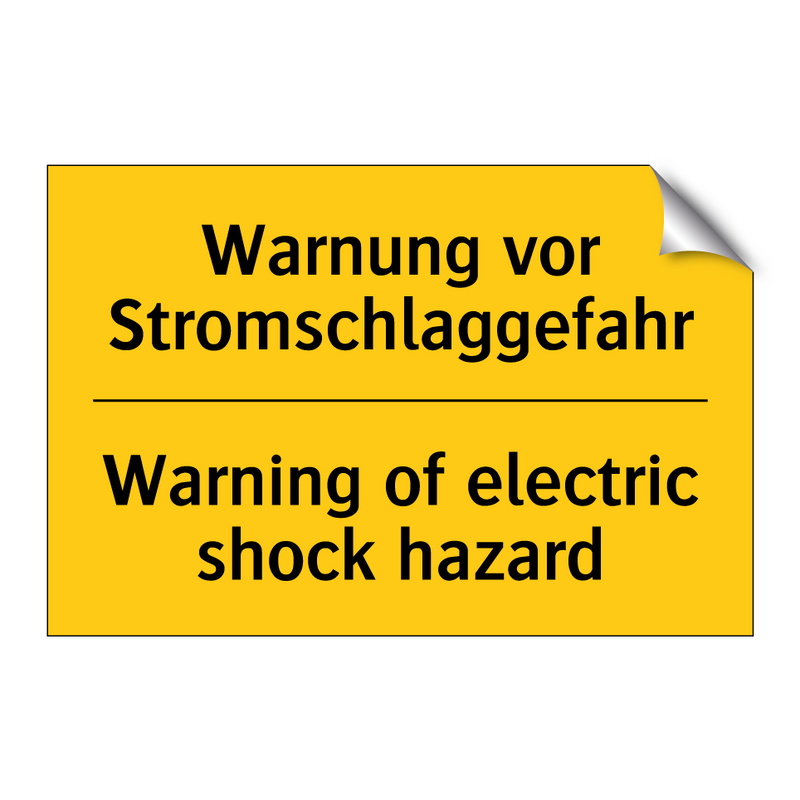 Warnung vor Stromschlaggefahr - Warning of electric shock hazard/.../