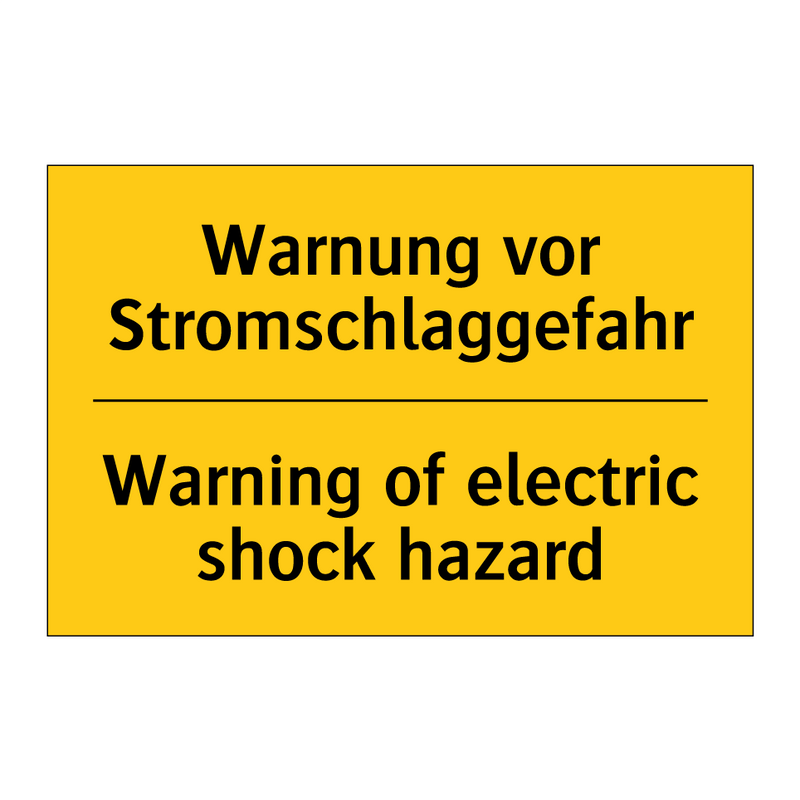 Warnung vor Stromschlaggefahr - Warning of electric shock hazard/.../