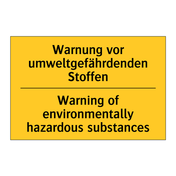 Warnung vor umweltgefährdenden /.../ - Warning of environmentally hazardous /.../