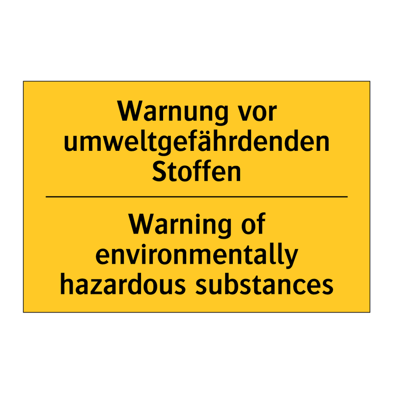 Warnung vor umweltgefährdenden /.../ - Warning of environmentally hazardous /.../