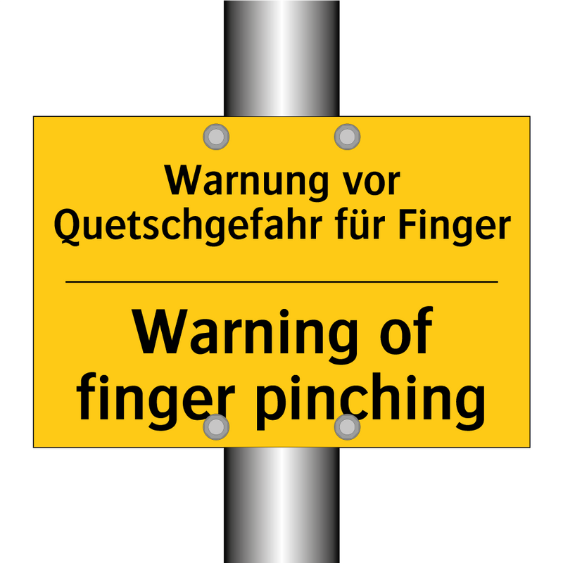 Warnung vor Quetschgefahr für /.../ - Warning of finger pinching