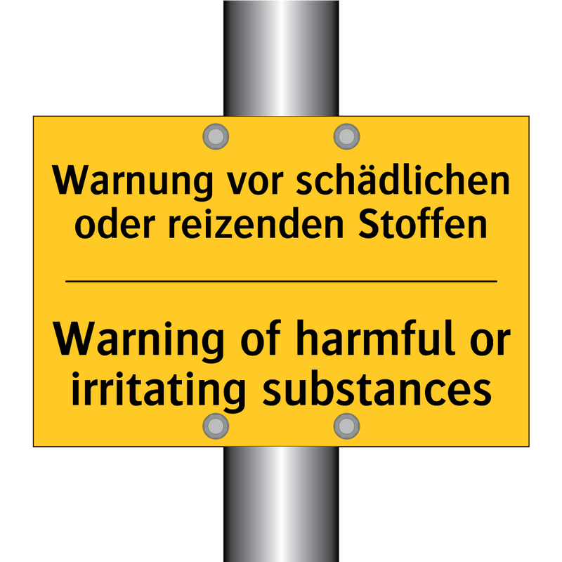 Warnung vor schädlichen oder reizenden /.../ - Warning of harmful or irritating /.../