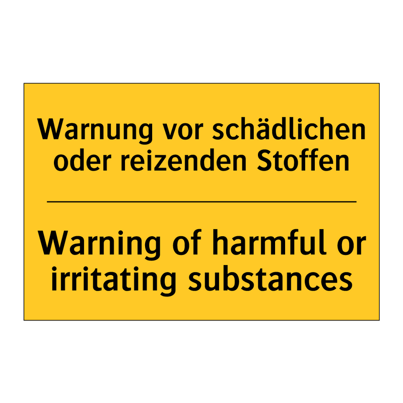 Warnung vor schädlichen oder reizenden /.../ - Warning of harmful or irritating /.../