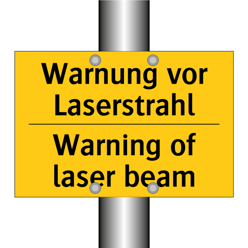 Warnung vor Laserstrahl - Warning of laser beam