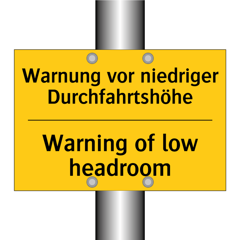 Warnung vor niedriger Durchfahrtshöhe/.../ - Warning of low headroom