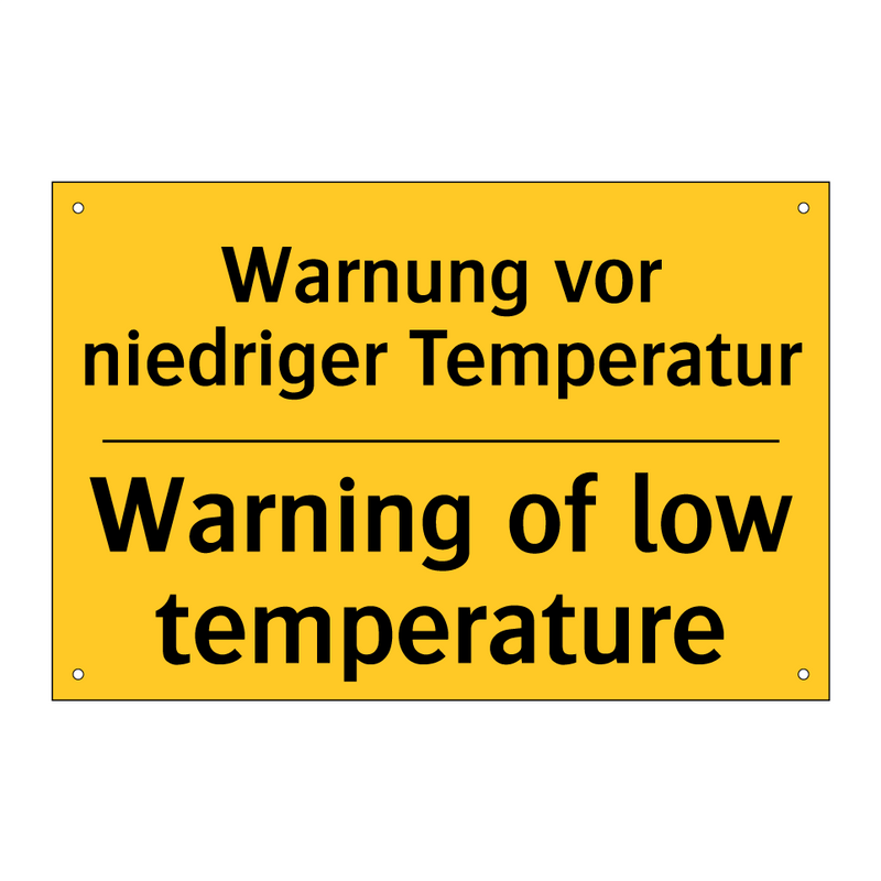 Warnung vor niedriger Temperatur/.../ - Warning of low temperature