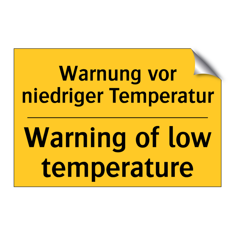 Warnung vor niedriger Temperatur/.../ - Warning of low temperature