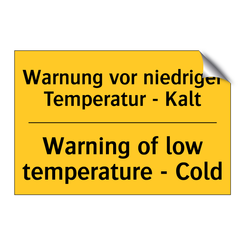 Warnung vor niedriger Temperatur /.../ - Warning of low temperature - Cold/.../