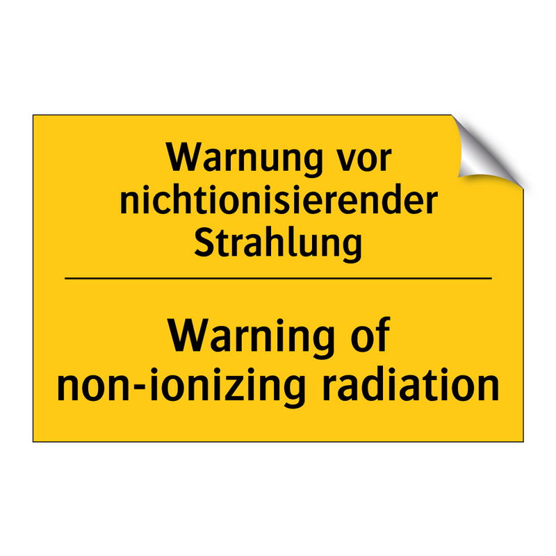 Warnung vor nichtionisierender /.../ - Warning of non-ionizing radiation/.../