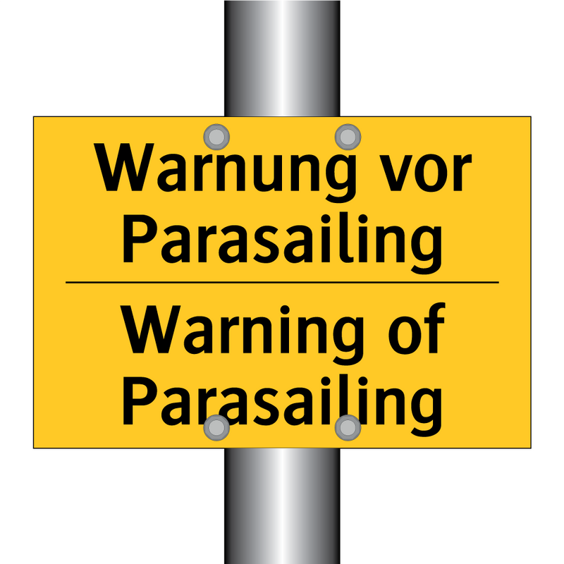 Warnung vor Parasailing - Warning of Parasailing