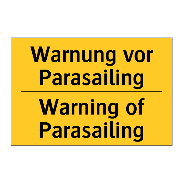 Warnung vor Parasailing - Warning of Parasailing