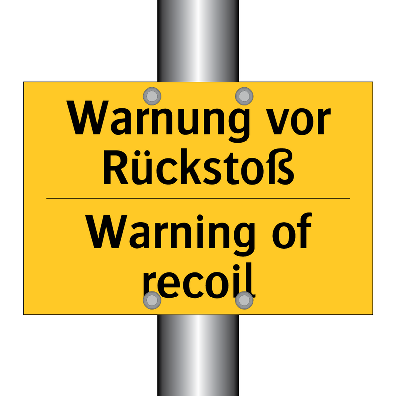 Warnung vor Rückstoß - Warning of recoil