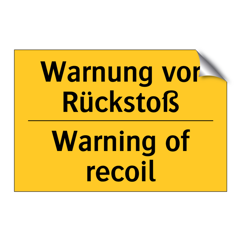 Warnung vor Rückstoß - Warning of recoil